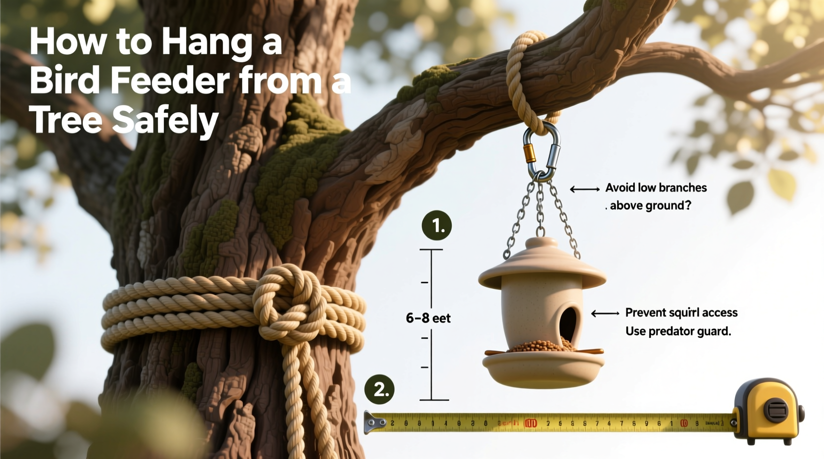 How to Hang a Bird Feeder from a Tree Safely