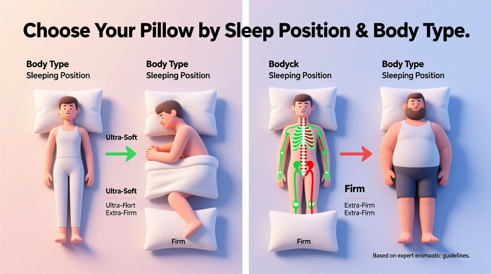 how to choose the right pillow firmness based on your sleeping position and body type