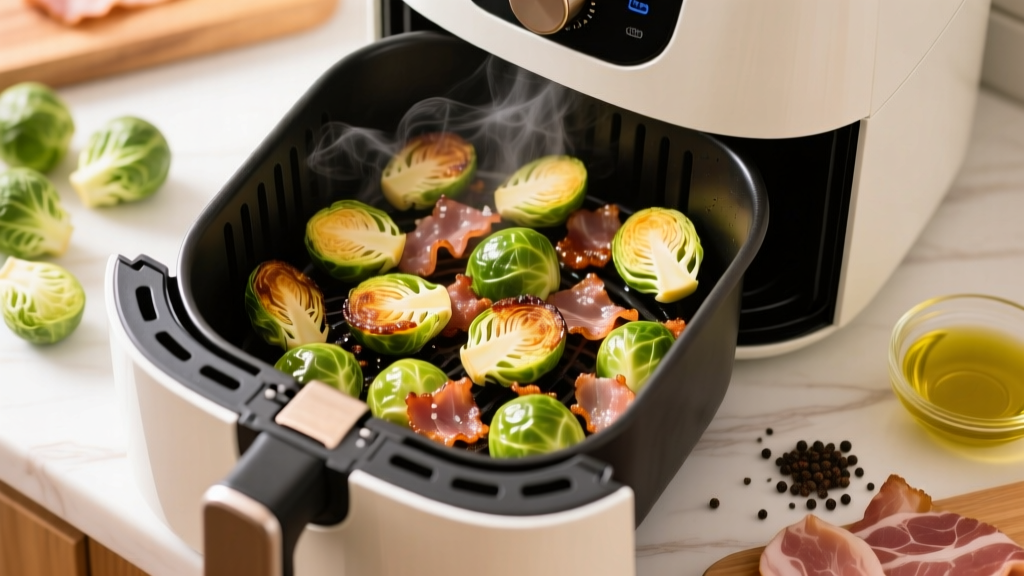 Air Fryer Brussels Sprouts with Pancetta (Crispy & Easy!)