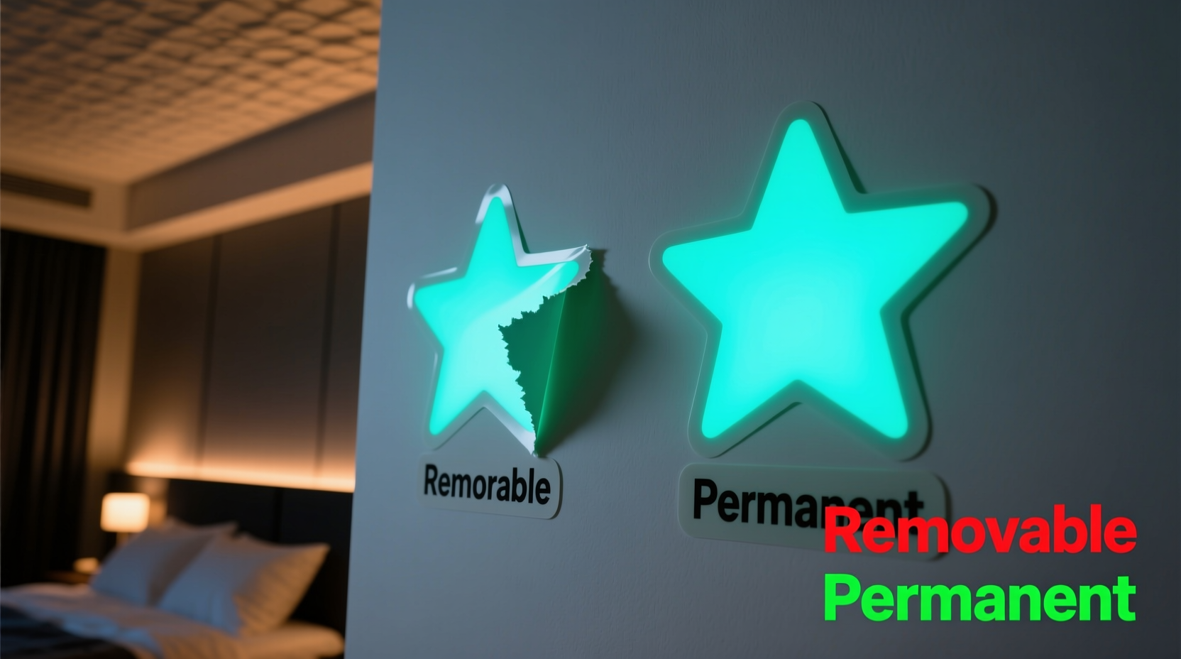 glow in the dark stars removable or permanent which stays put longer