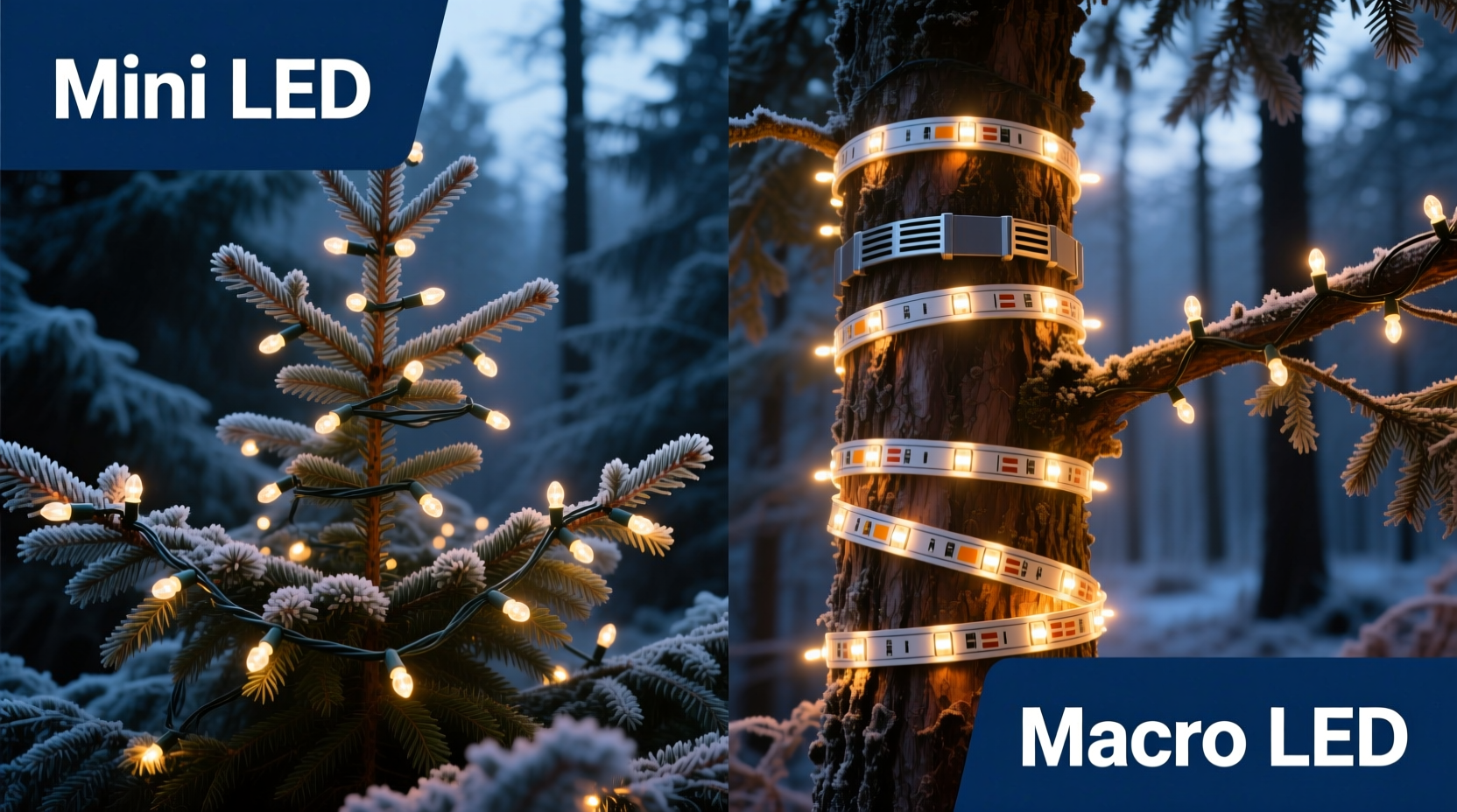 mini vs macro led lights for trees which is brighter without overheating