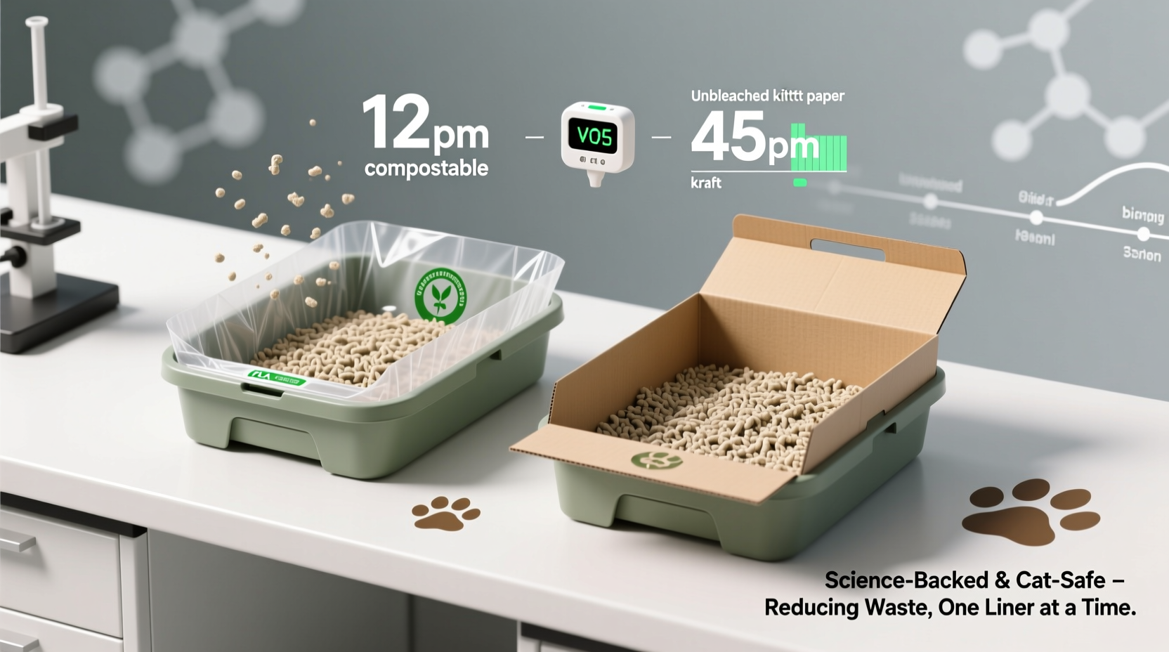 compostable vs kraft litter liners odor control compared