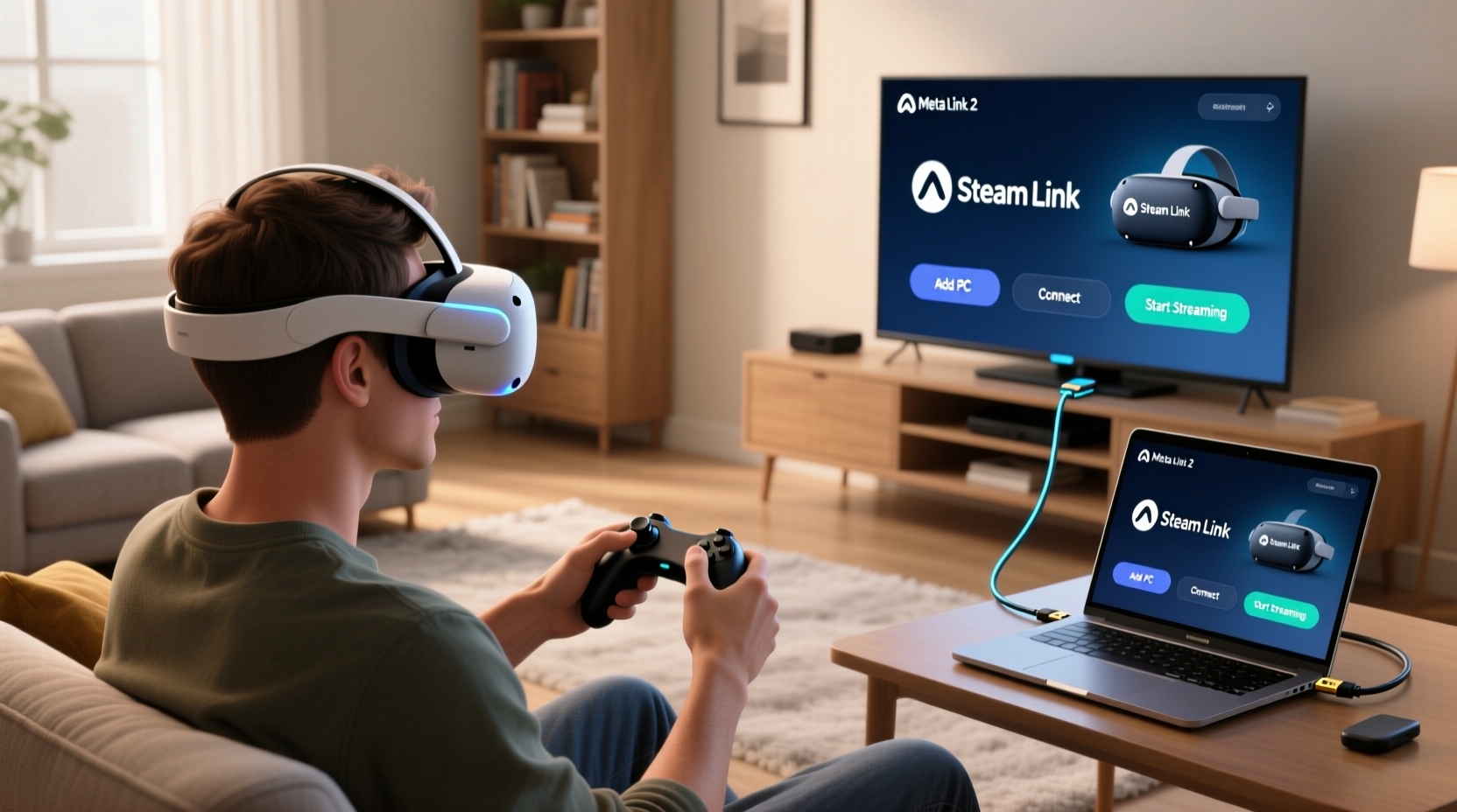 how to use steam link on your meta quest headset