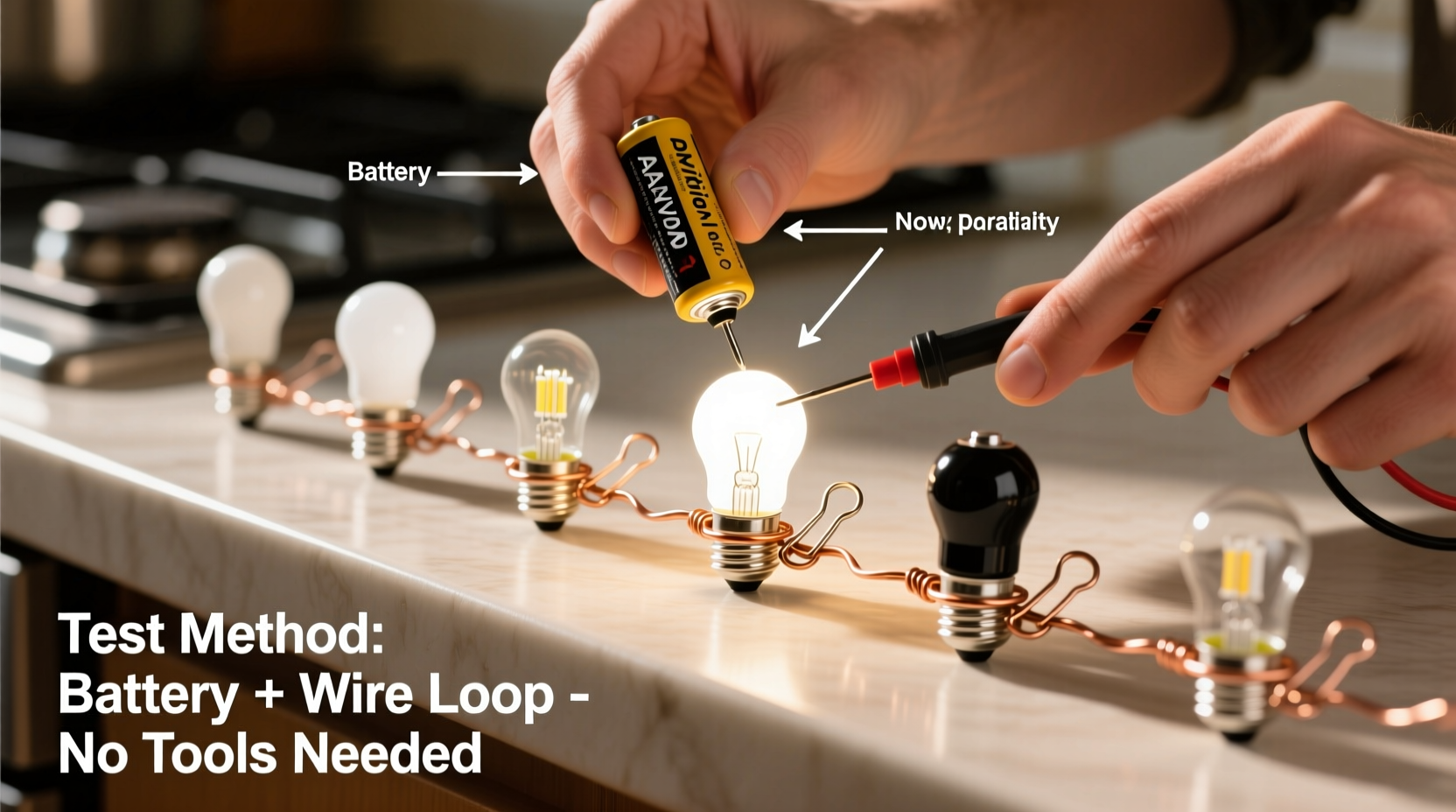 how to test individual led bulbs in a string without a multimeter or special tool