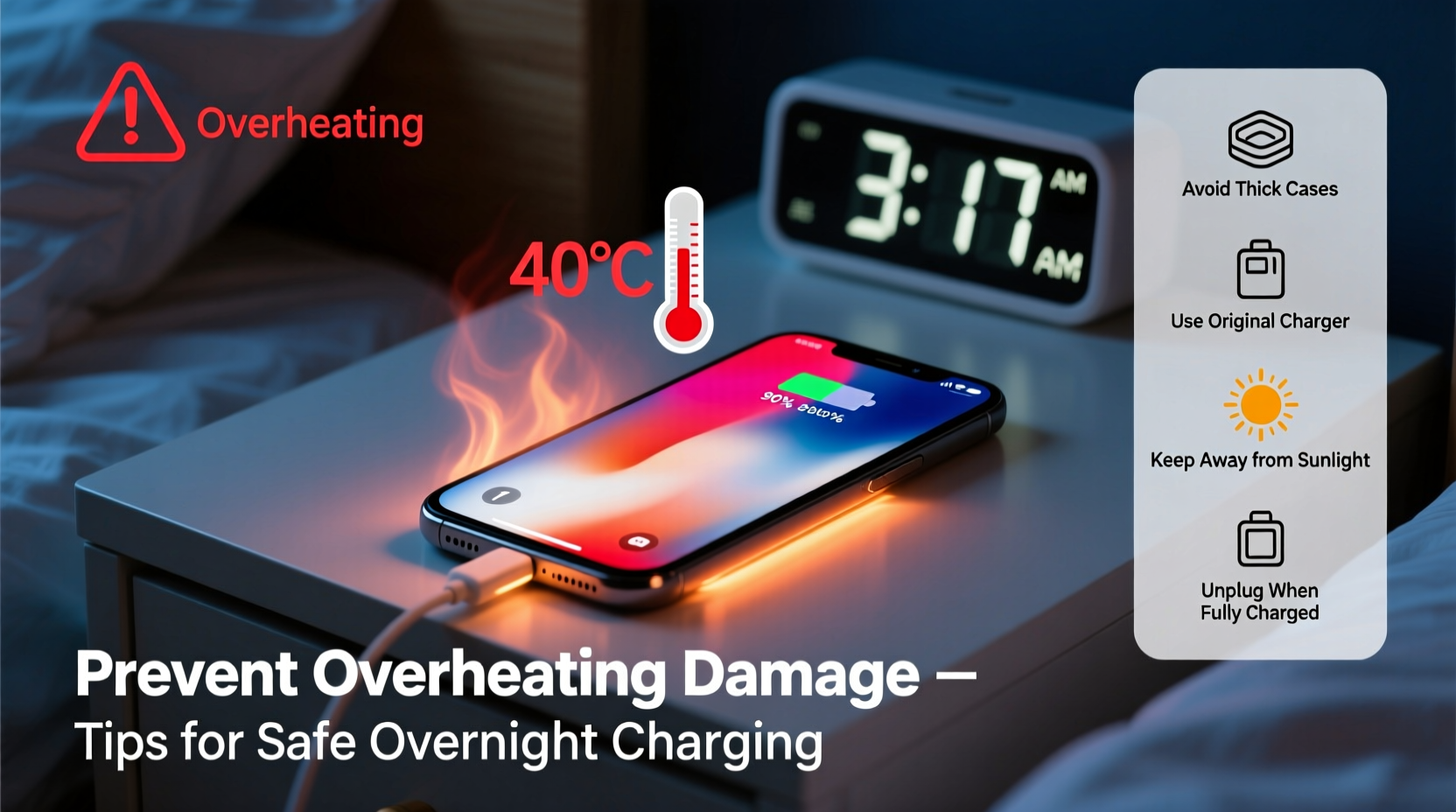 why does my phone overheat when charging overnight how to prevent damage