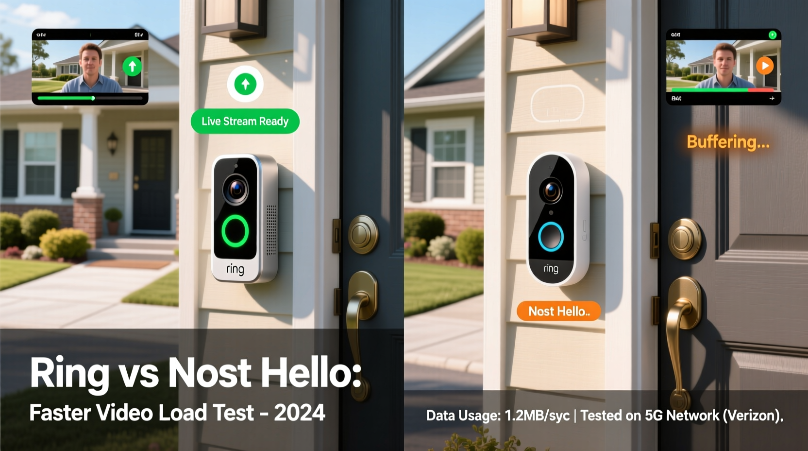 ring doorbell vs nest hello which video doorbell loads faster on data