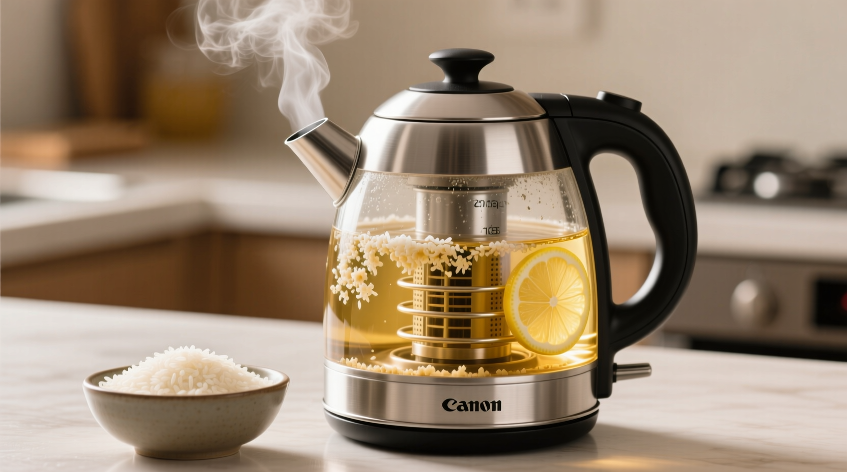 rice vinegar kettle cleaning plastic free limescale removal