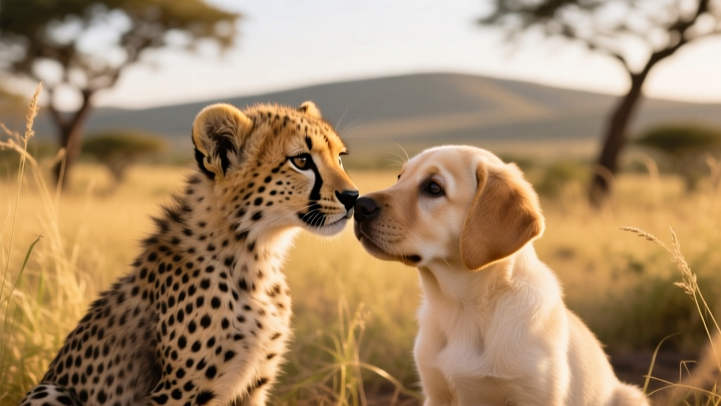 Instead of Growing up Alone, This Adorable Young Cheetah Befriended a Labrador Retriever Puppy