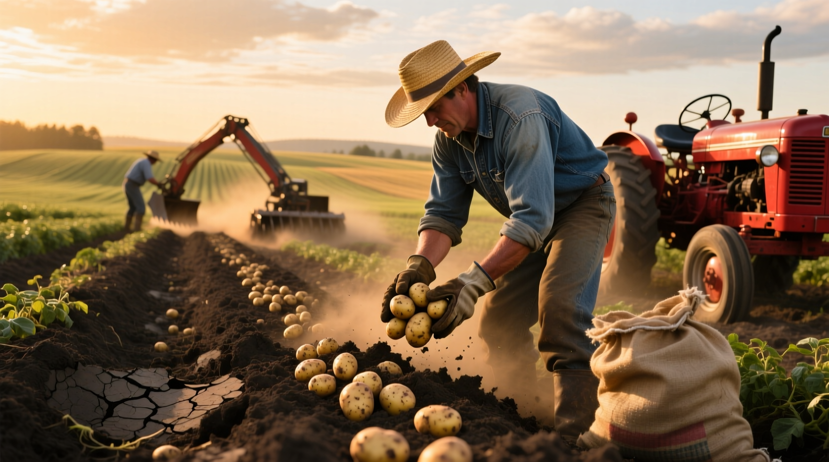 Oregon potato fields during harvest season