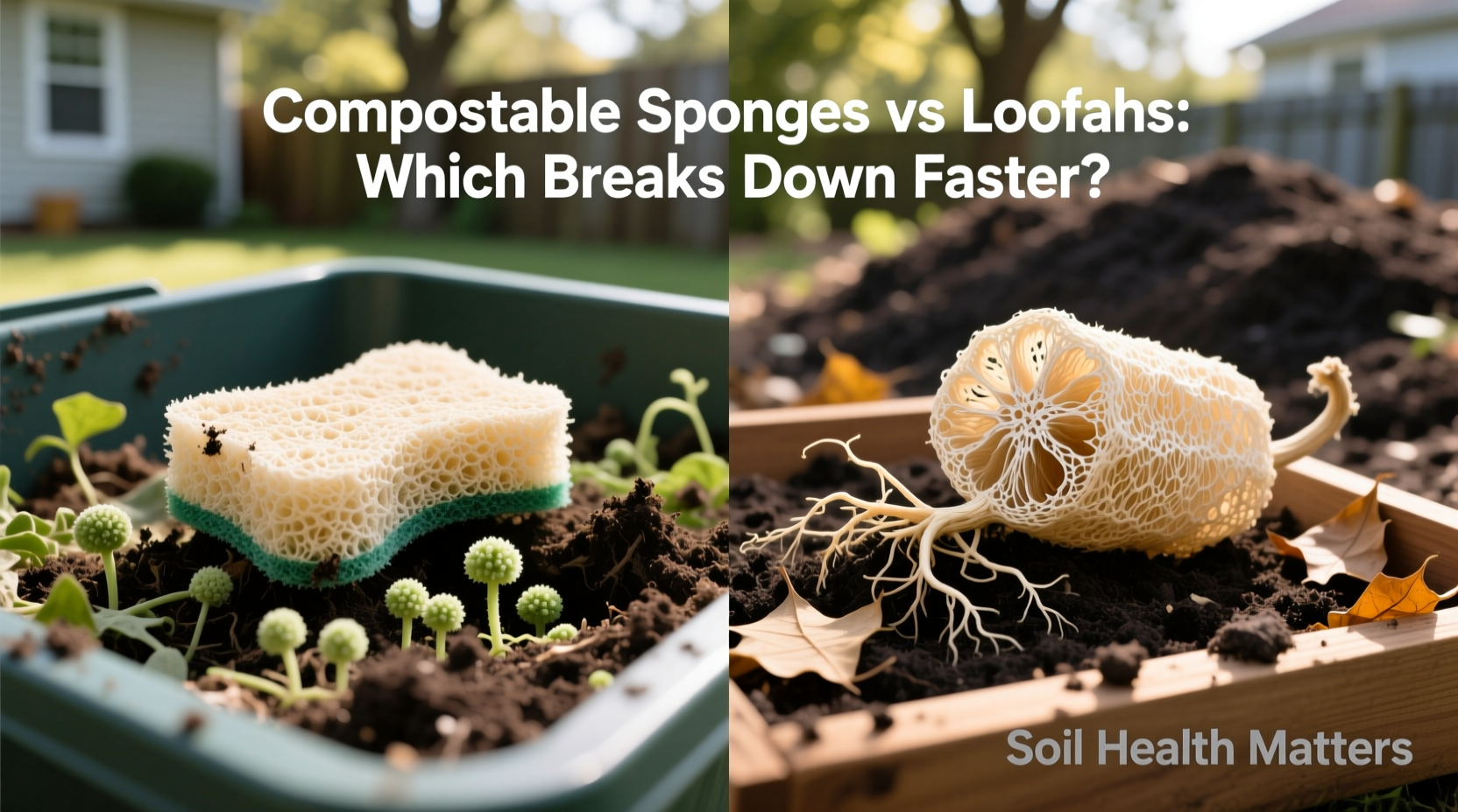 compostable sponge vs loofah which breaks down faster