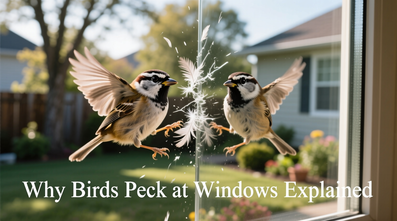 why do birds peck at the window