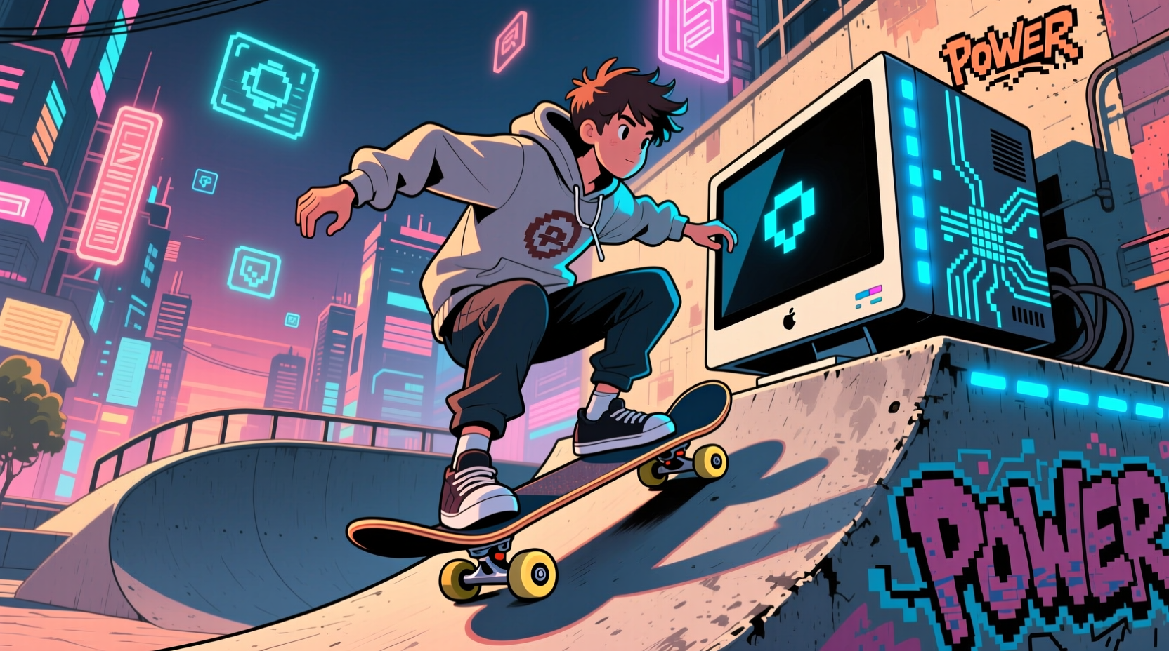 use a skateboard to easily reach the back of your pc to