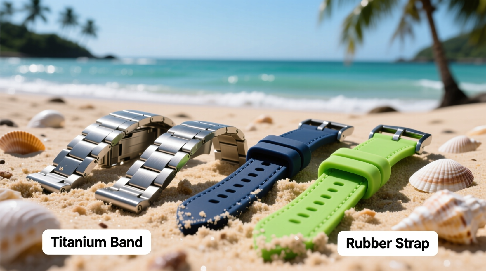 titanium watch band vs rubber strap which holds up better on beach trips