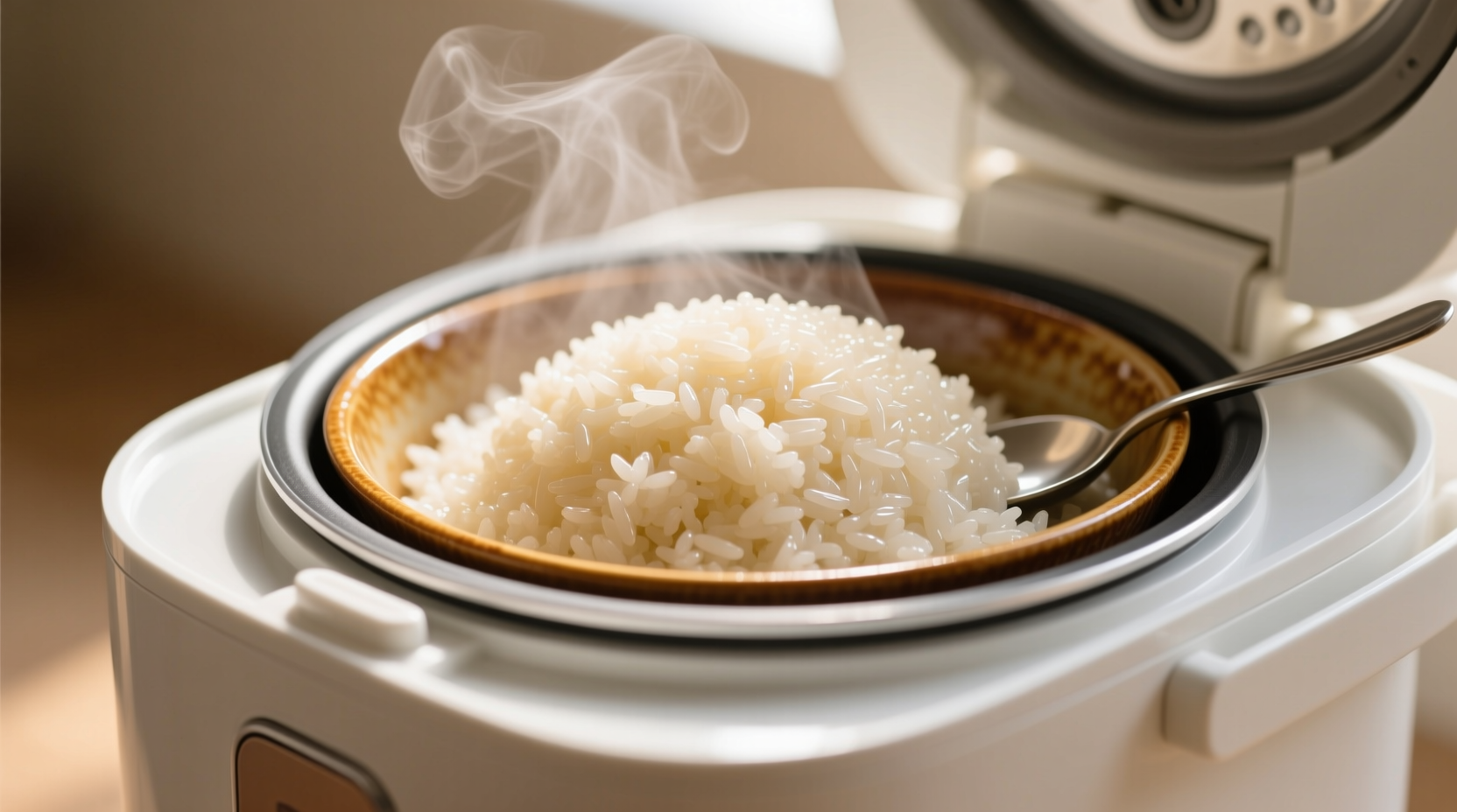 Perfectly cooked sticky rice in rice cooker