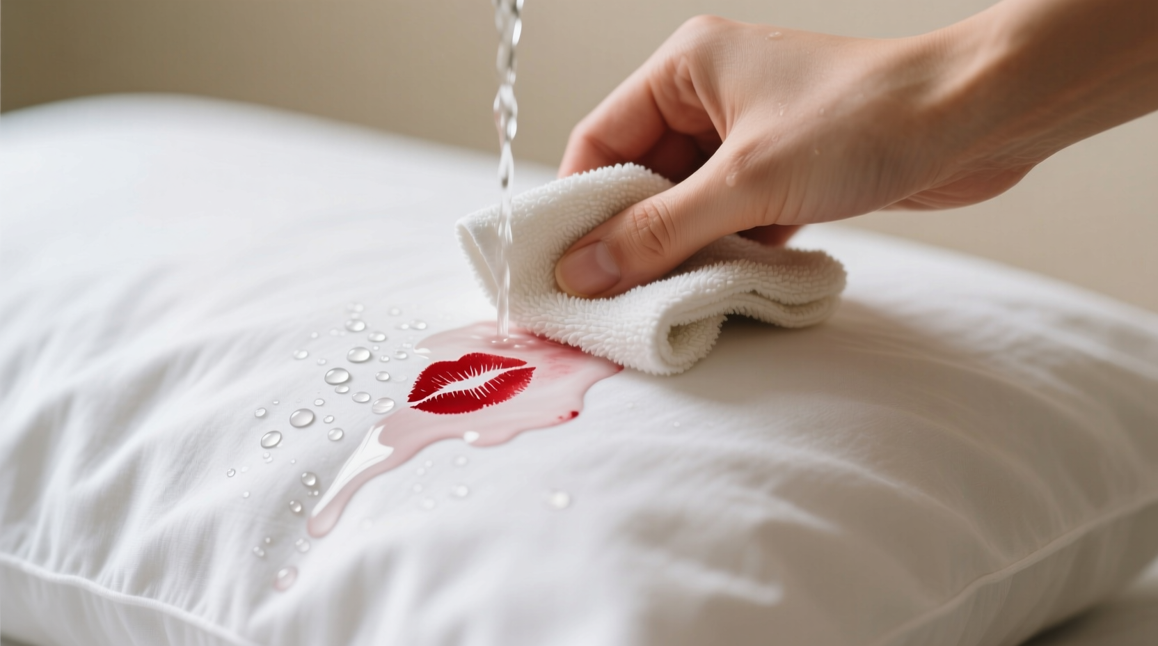 lipstick stain removal cold water blotting only