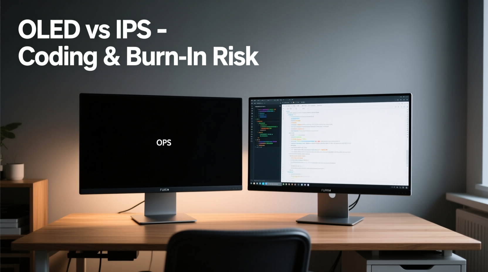 oled vs ips monitor for coding does the burn in risk outweigh the contrast