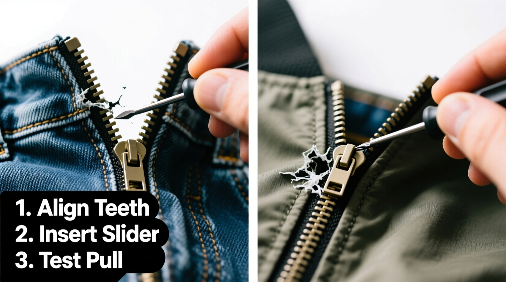 how to fix a zipper that splits effortless repair tricks for jeans and jackets