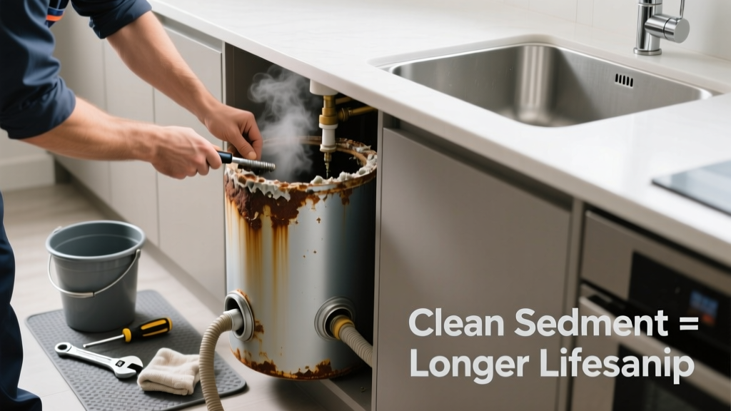 Fixing Water Heater Tank Sediment in the Kitchen