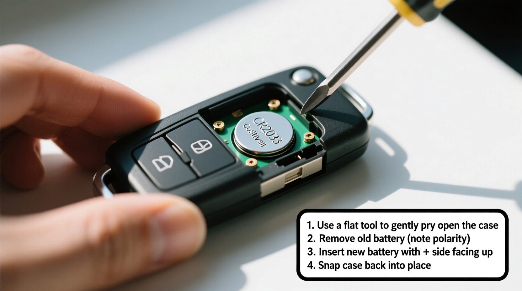 how to change a battery on a car key