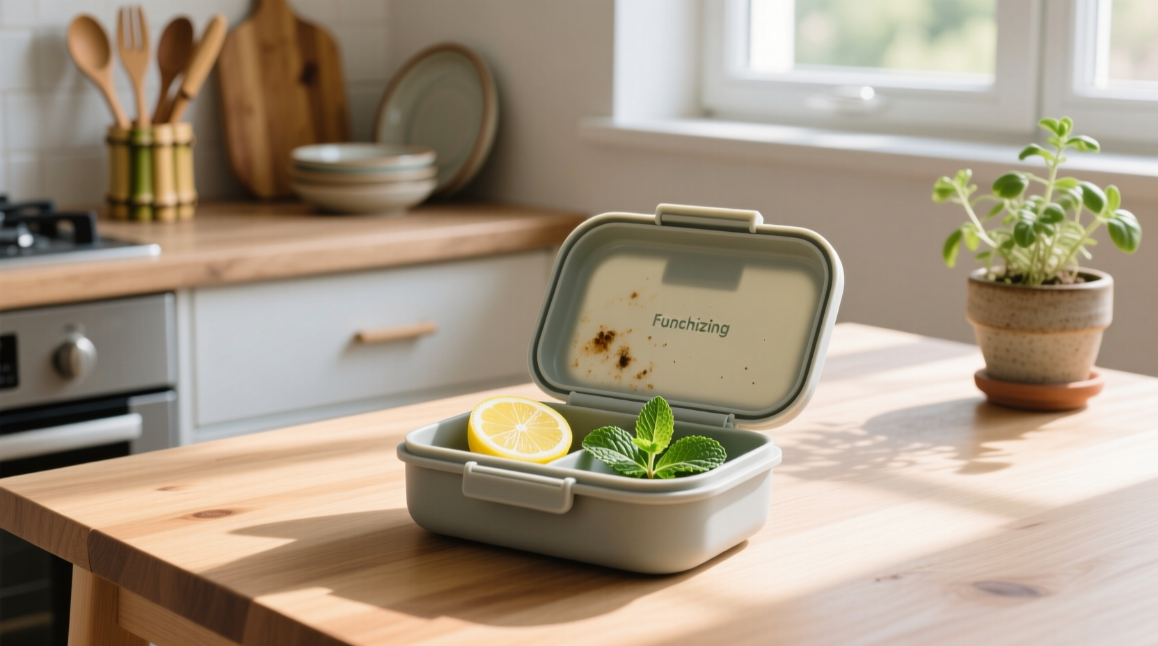 eco friendly cleaning deodorize lunchbox after fermented foods