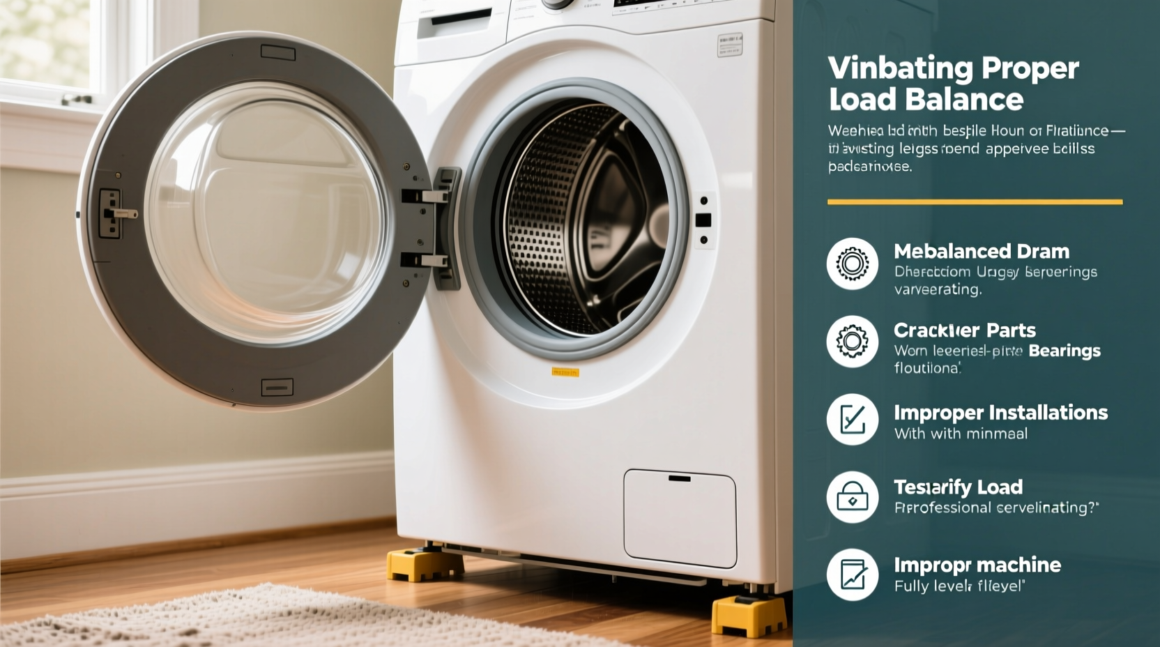 why is my washing machine vibrating loudly leveling and load balance fixes