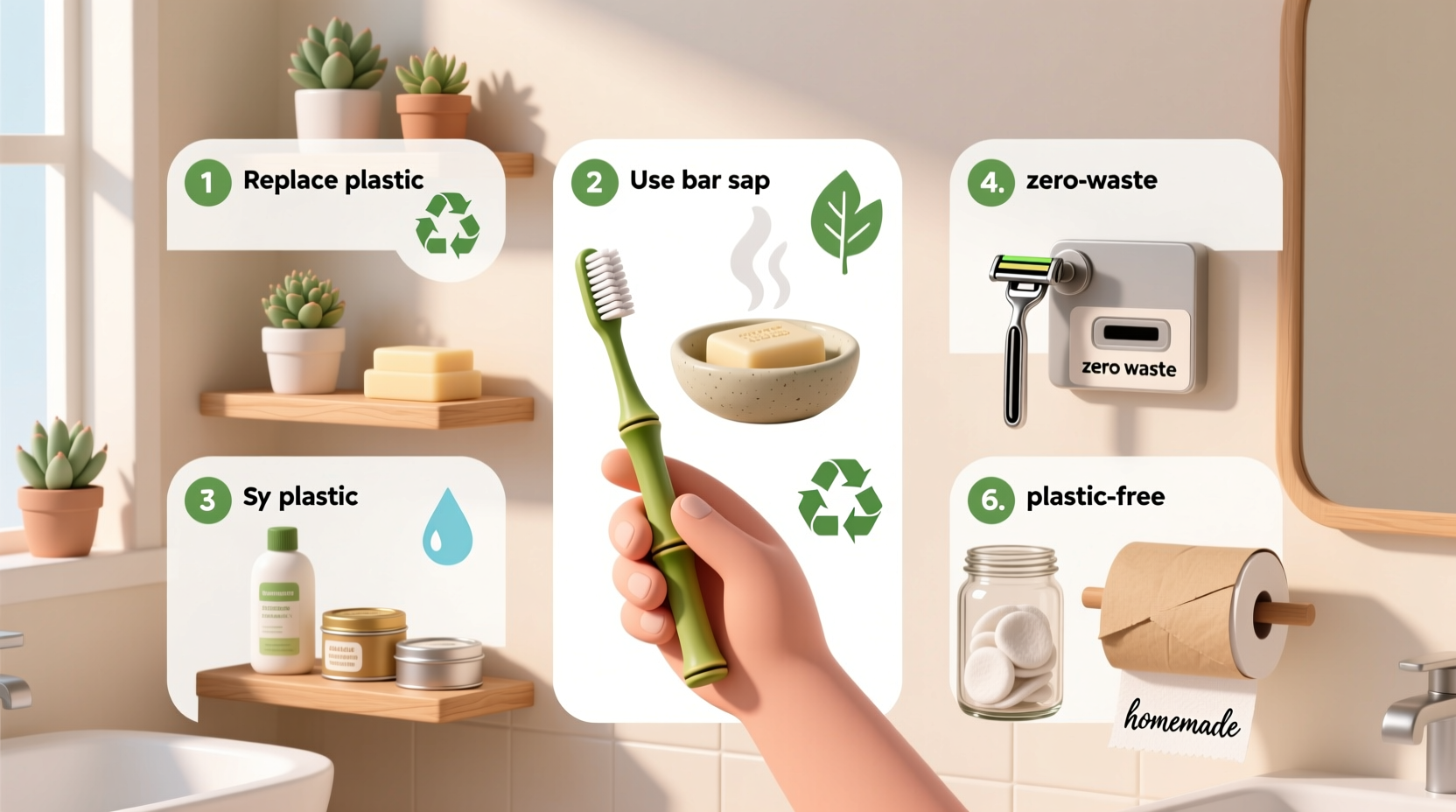 step by step guide to building a zero waste bathroom routine at home