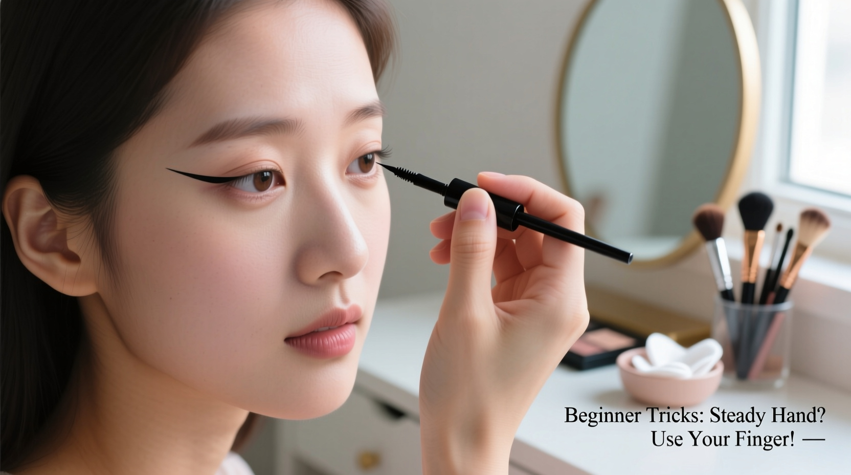 how to apply liquid eyeliner with shaky hands beginner tricks