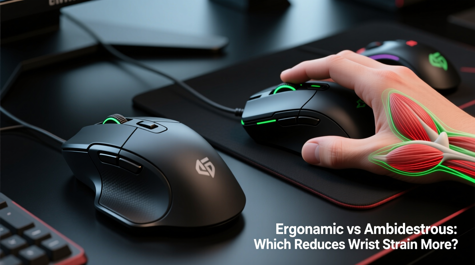 gaming mouse with ergonomic design vs ambidextrous which reduces wrist strain more