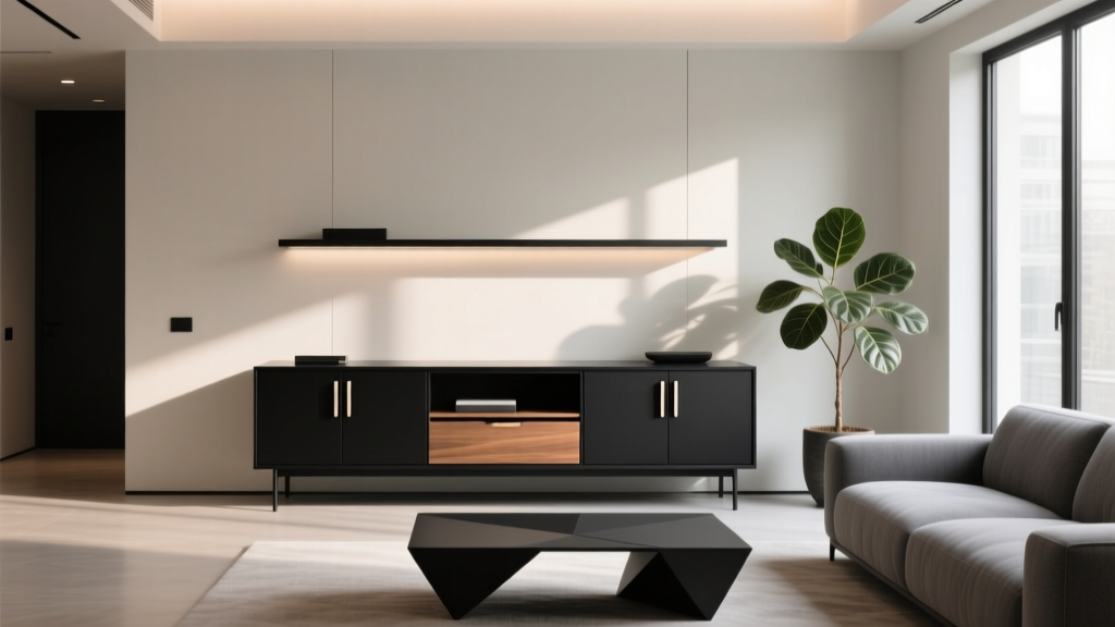 Black Console Table with Storage for Modern Living Rooms