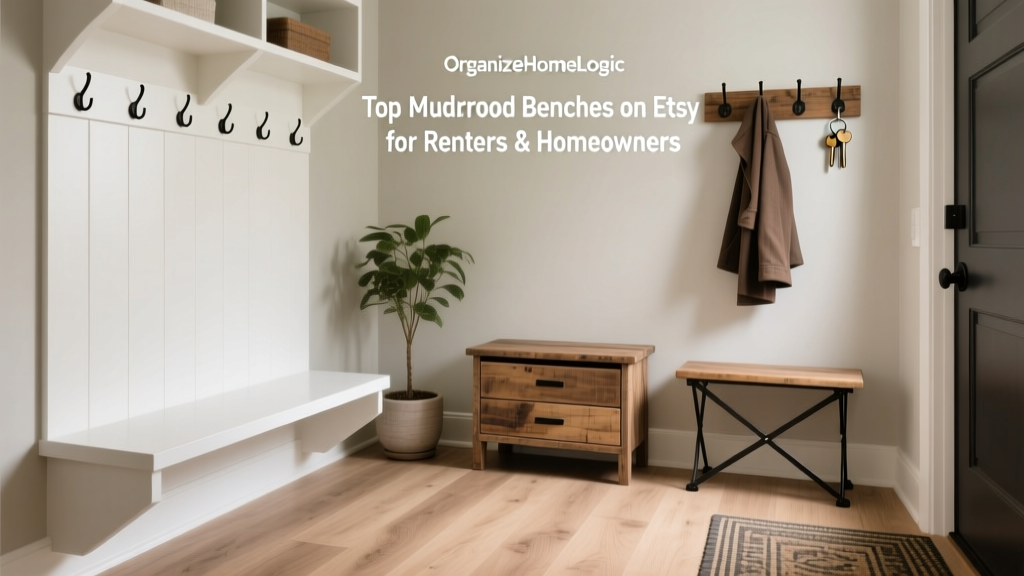 Top Mudroom Benches on Etsy for Renters & Homeowners