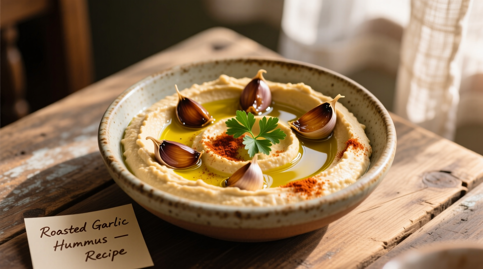 roasted garlic hummus recipe