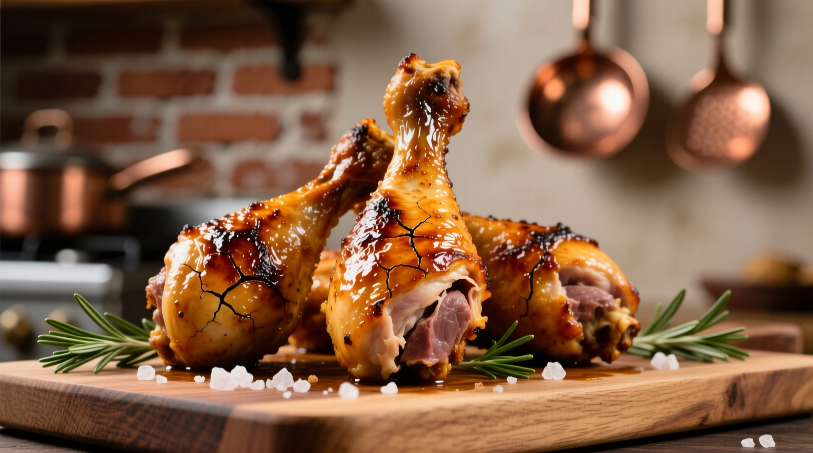 Perfectly roasted chicken drumsticks with crispy golden skin