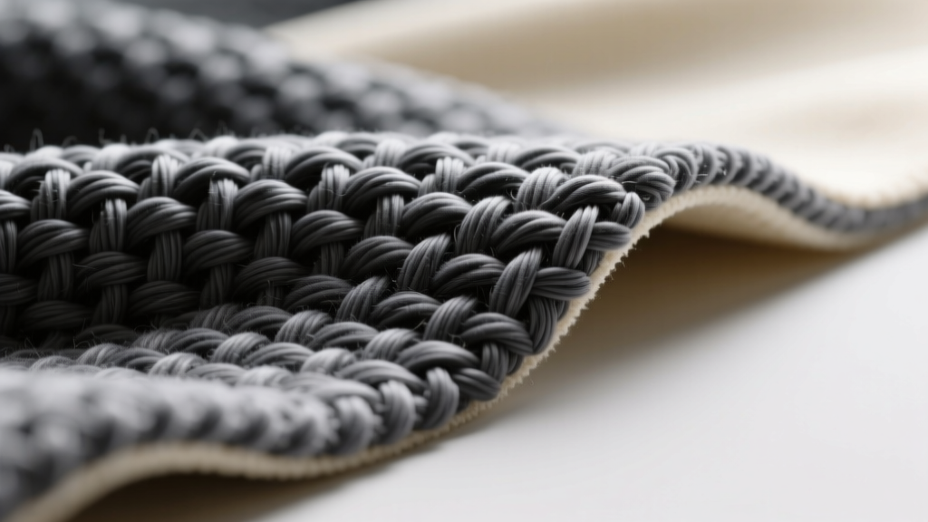 Macro shot of high-density 800 GSM edgeless microfiber fabric texture, illuminated by soft side lighting to reveal woven loops.