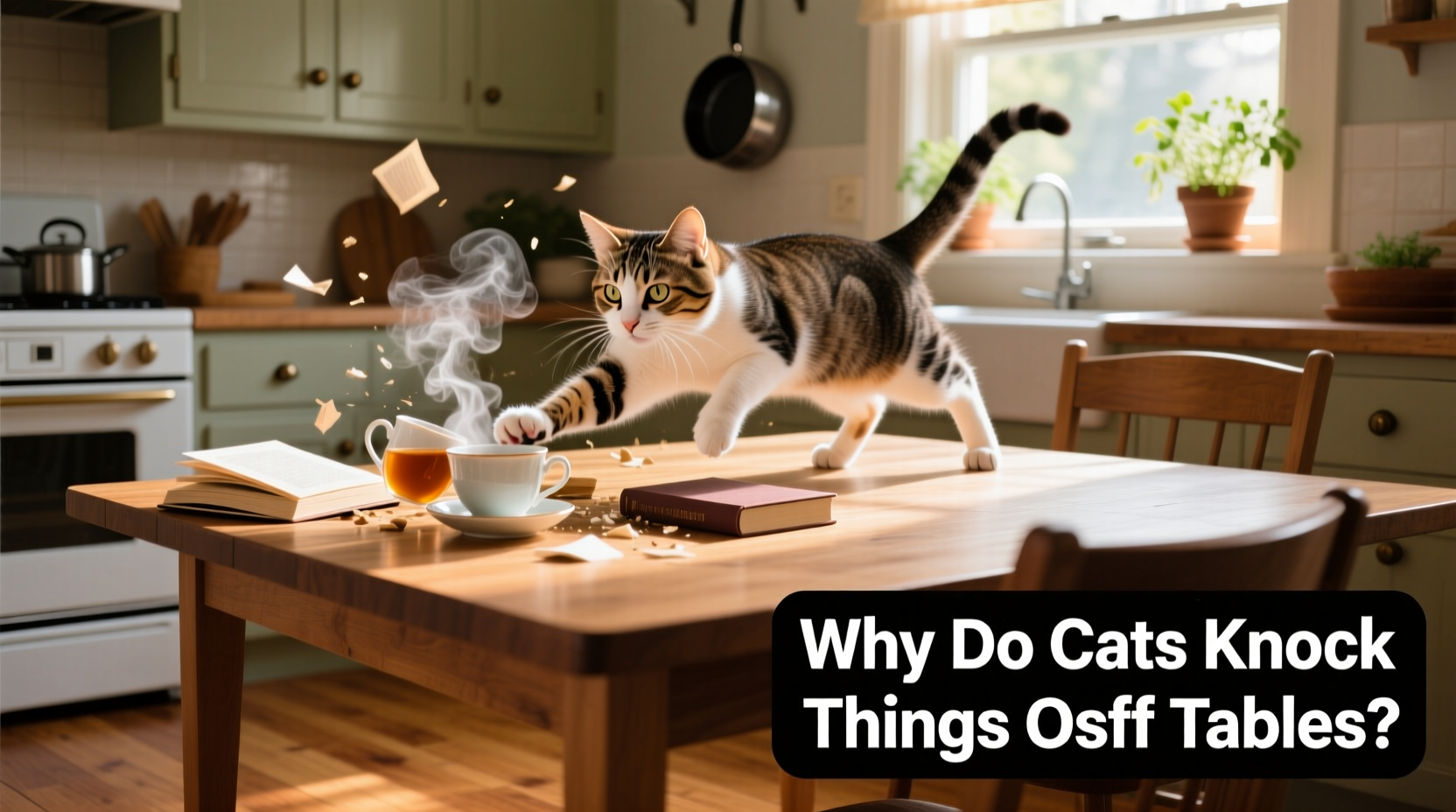 why do cats knock things off tables and is it avoidable