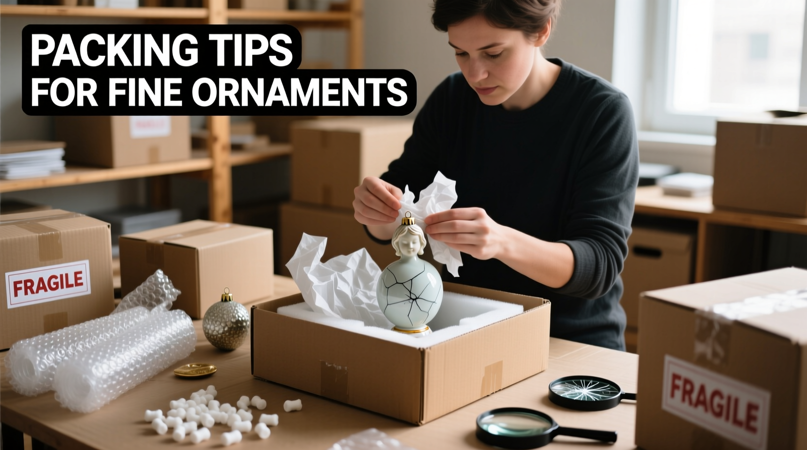 how to pack fragile ornaments for moving without breakage