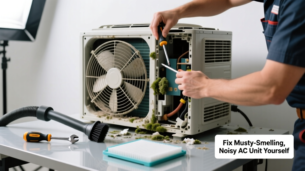 Fix Musty-Smelling, Noisy AC Unit Yourself
