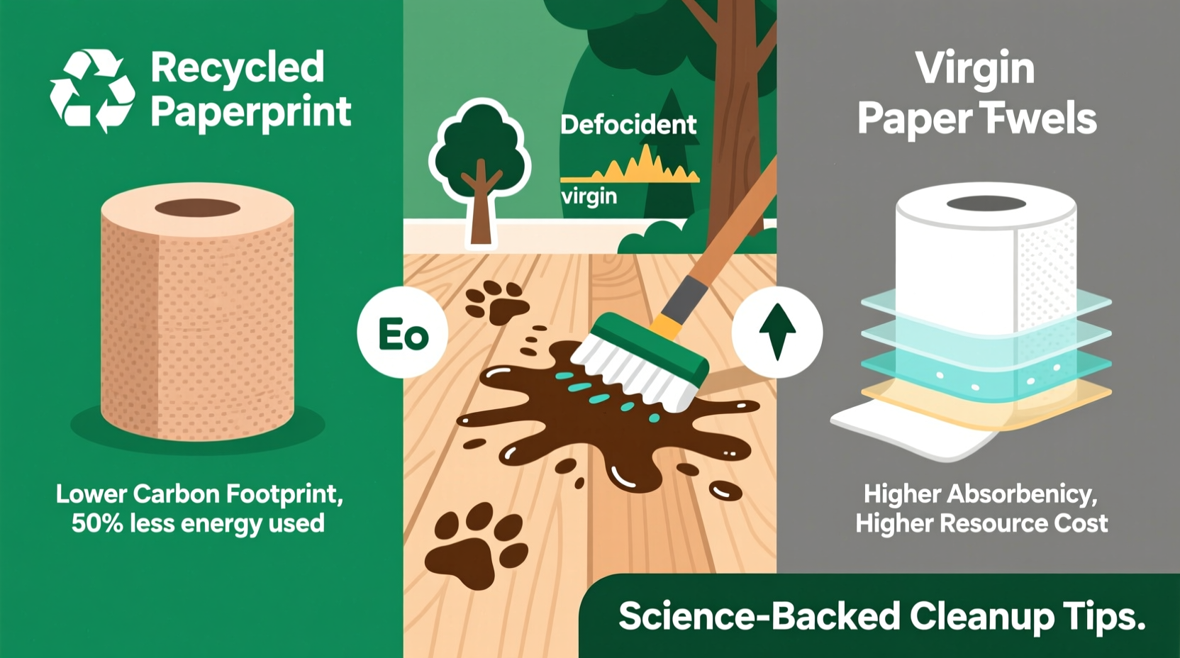 recycled paper towels for pet accidents absorbency facts