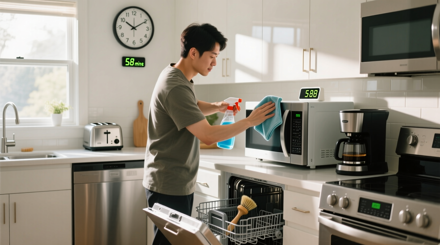 how to clean your kitchen appliances in under an hour