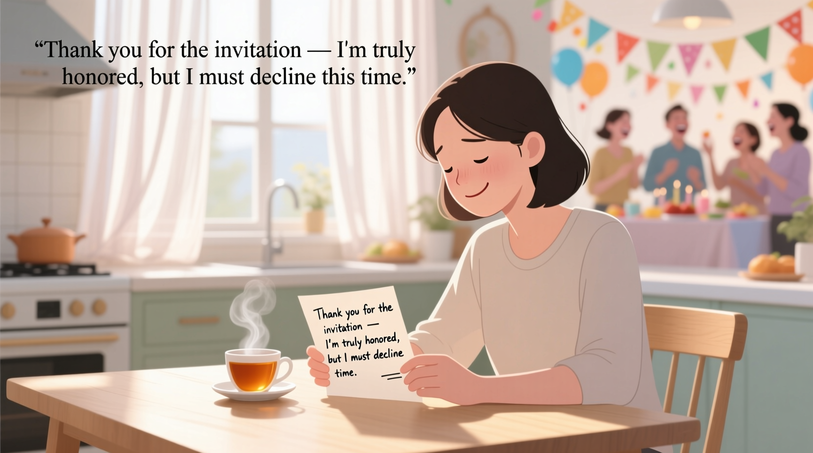 how to politely decline party invitations without sounding rude