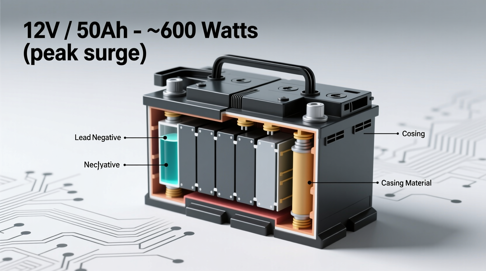 how many watts in car battery