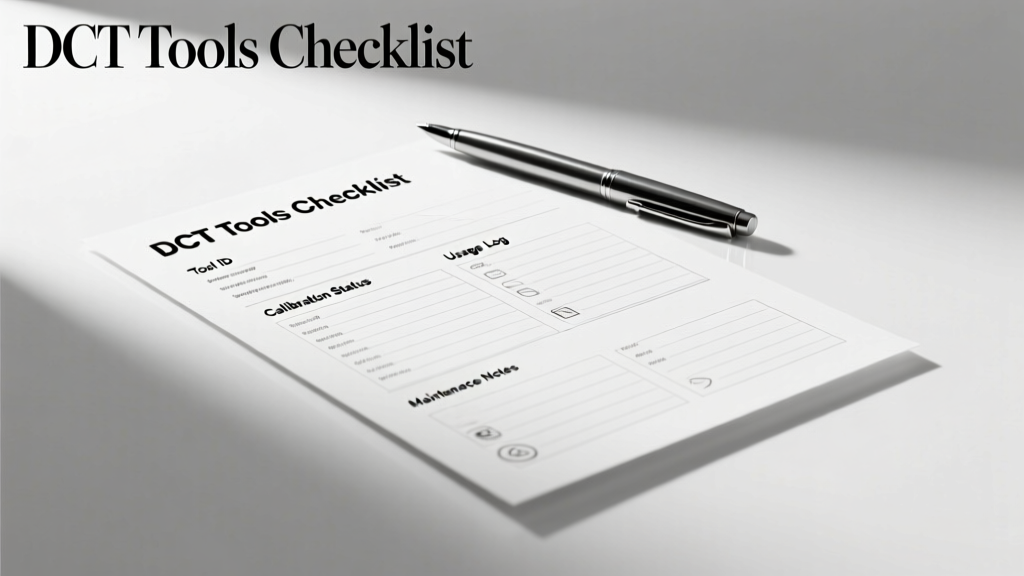 DCT Tools Checklist: A Field-Validated, Precision-Critical Workflow for Flywheel Deployments