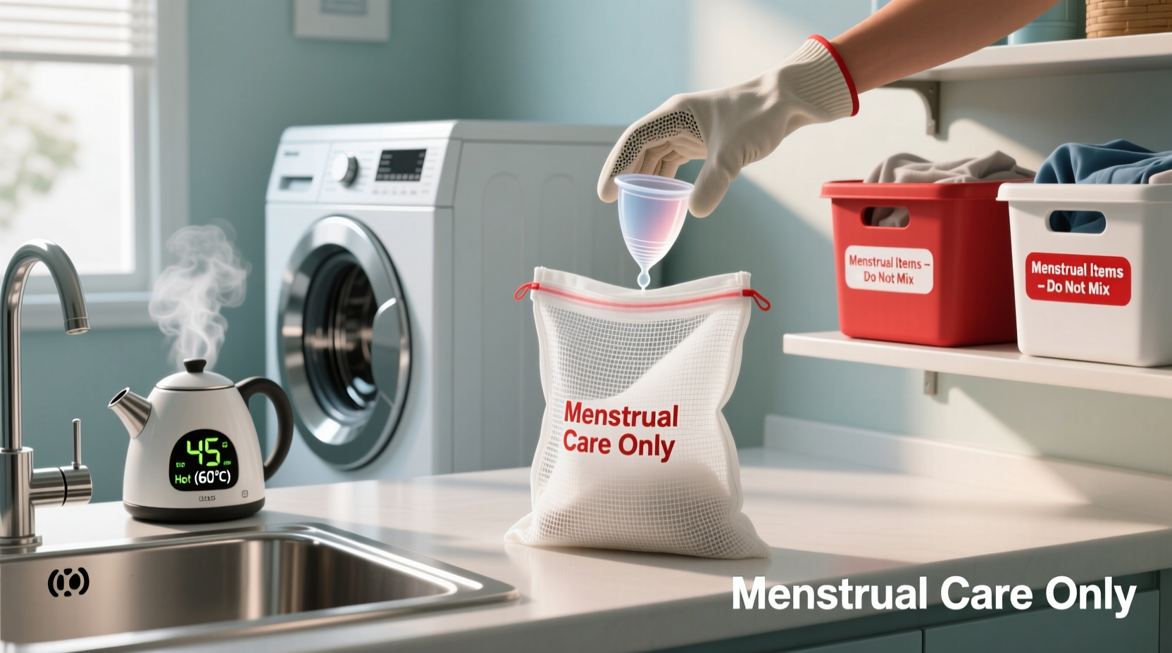 how to sanitize menstrual cups in laundry safely