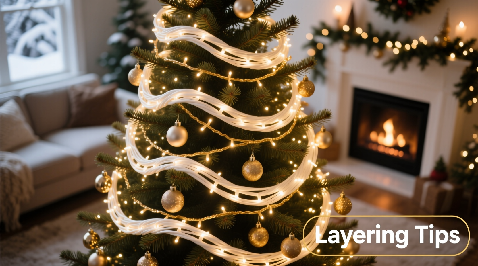 how to layer multiple strands of christmas lights for a fuller effect