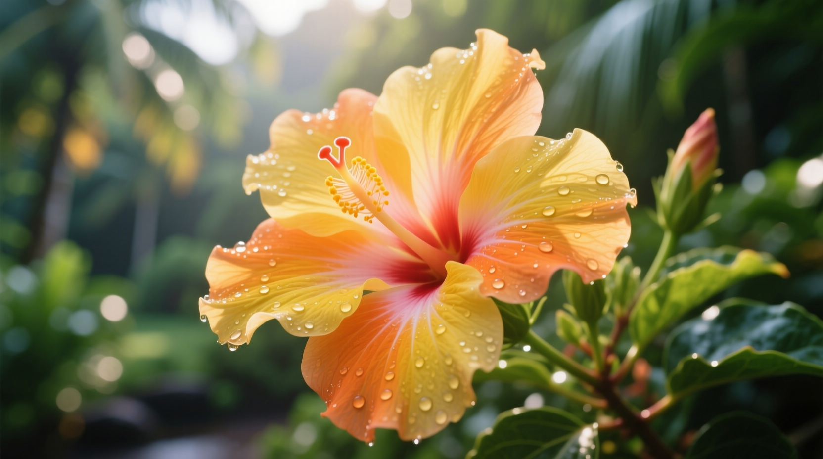 yellow and orange hibiscus