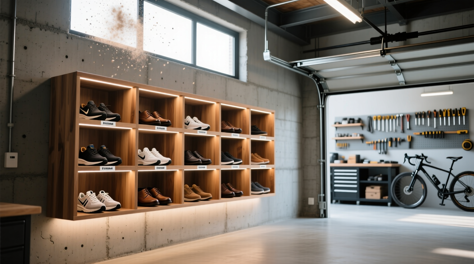 garage shoe storage ideas