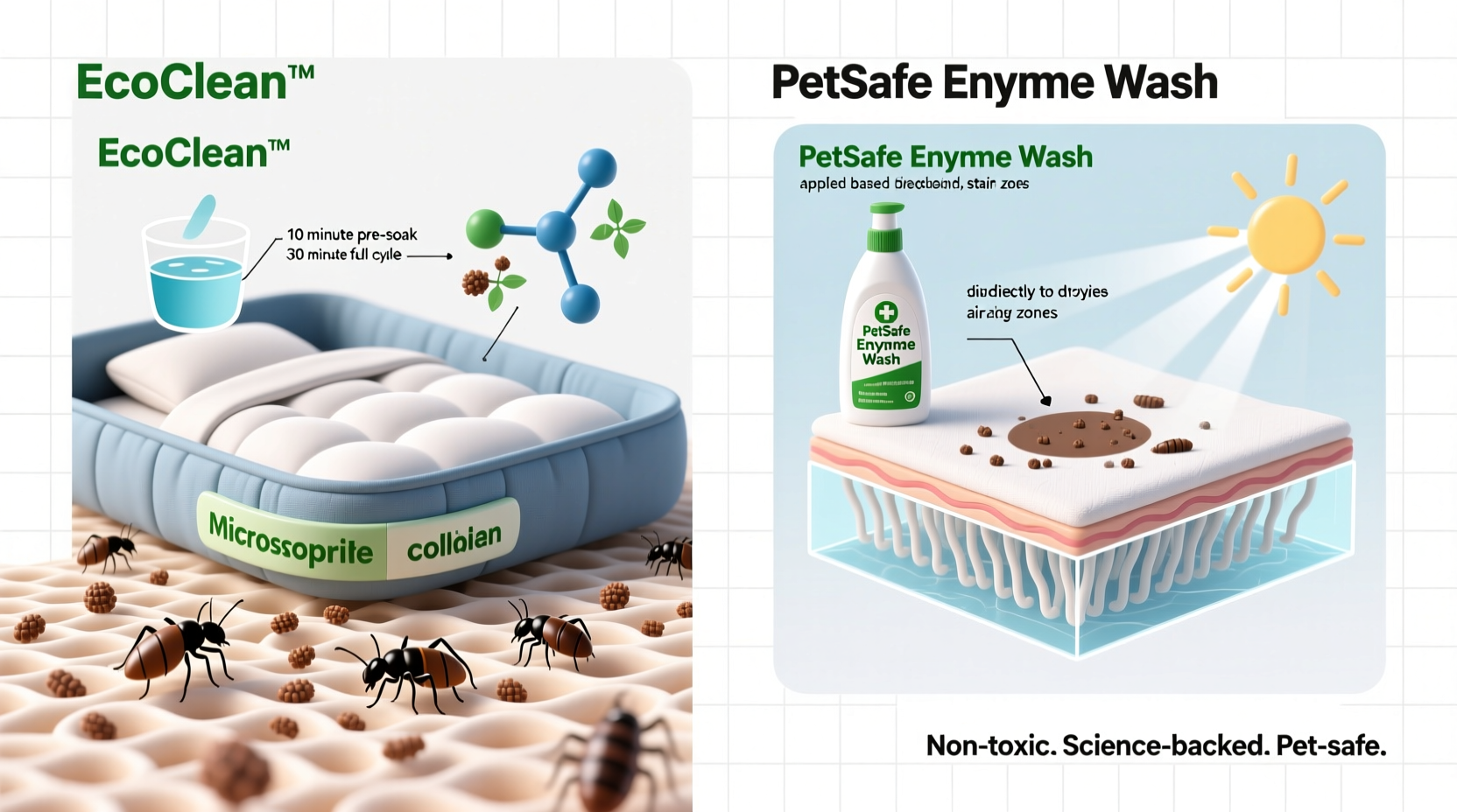 remove flea collar residue from pet bedding
