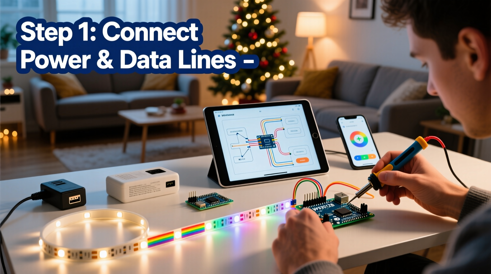 how to make your own smart christmas lights using basic tech tools