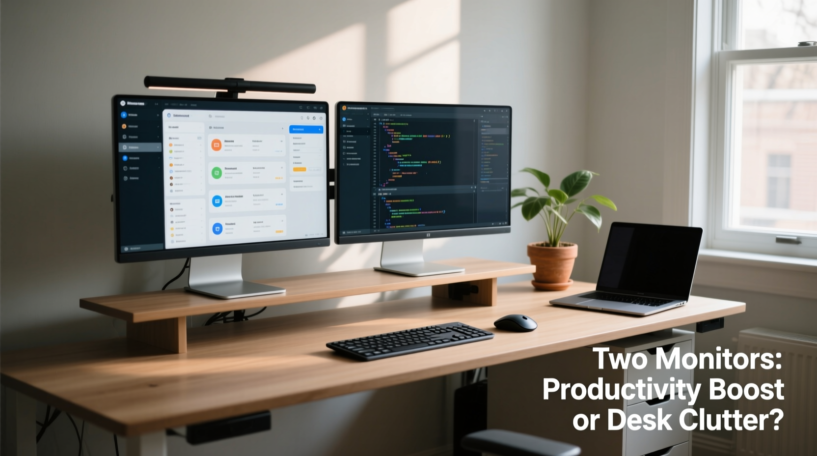 can using two monitors increase productivity or does it just clutter your desk