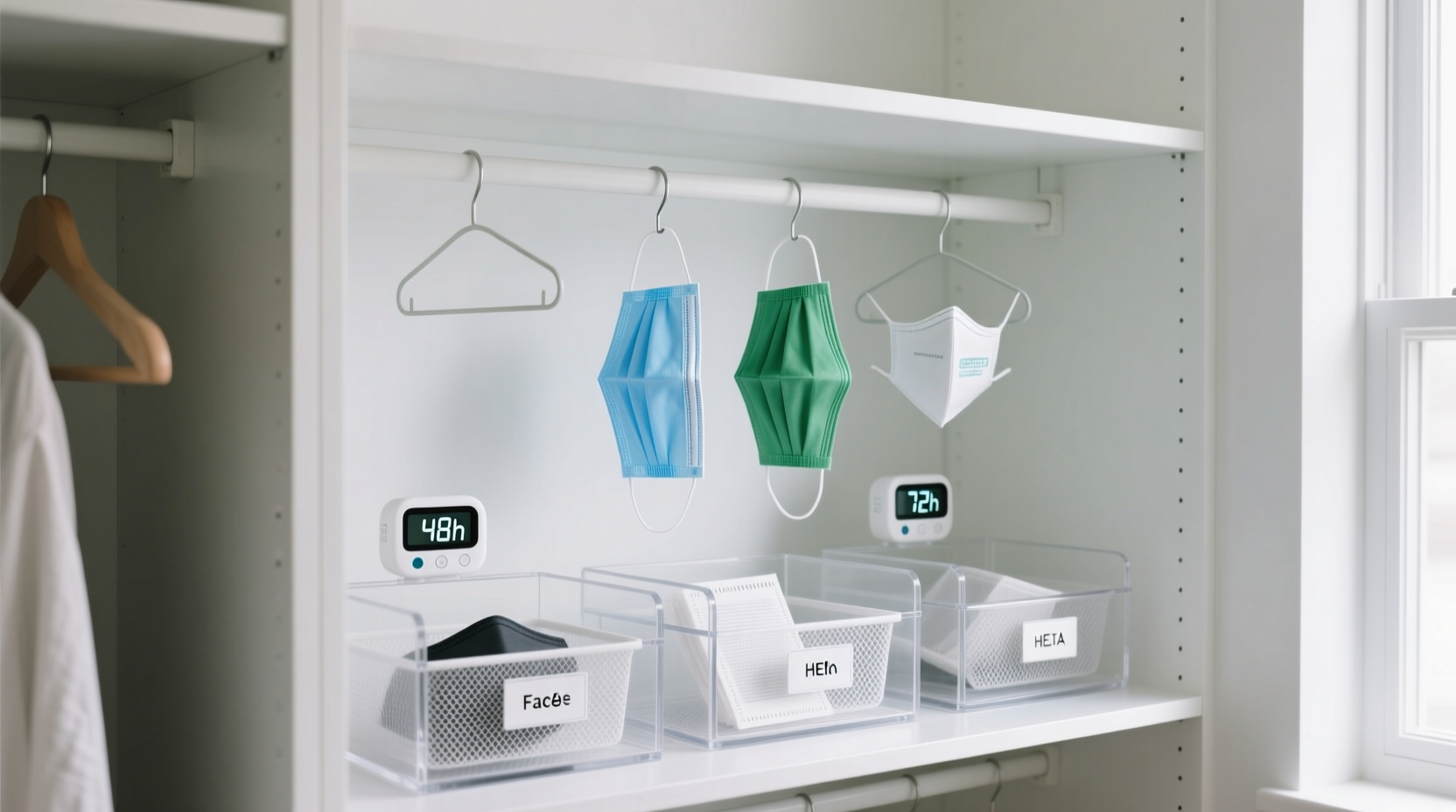 closet organization tips for masks filters