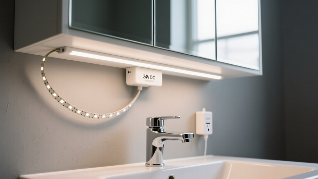 Wiring 24V DC LED Tape for Bathroom Vanity Mirrors